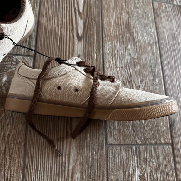 Etnies Mens Canvas Sneakers Beige Brown Lace-Up Casual Shoes Size 9.5 - Picture 7 of 8